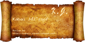Kabai József névjegykártya